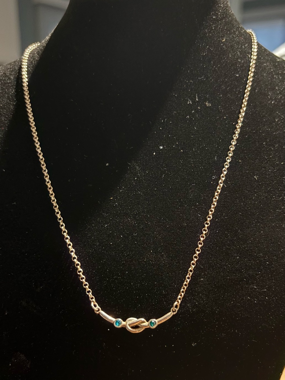 Talisa Jewelry Sterling Silver Infinity Necklace Blue Stone Accent | Minimalist